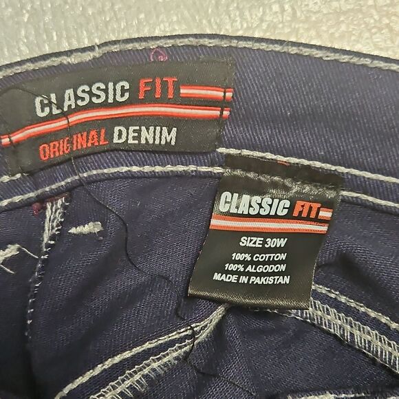 NWT Classic Fit Original Denim Dark Blue Jeans Size 30 - Picture 6 of 9